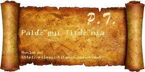 Palágyi Titánia névjegykártya